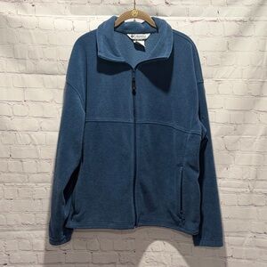 Columbia Deep Blue Fleece Zip Up Jacket Mens Size XL